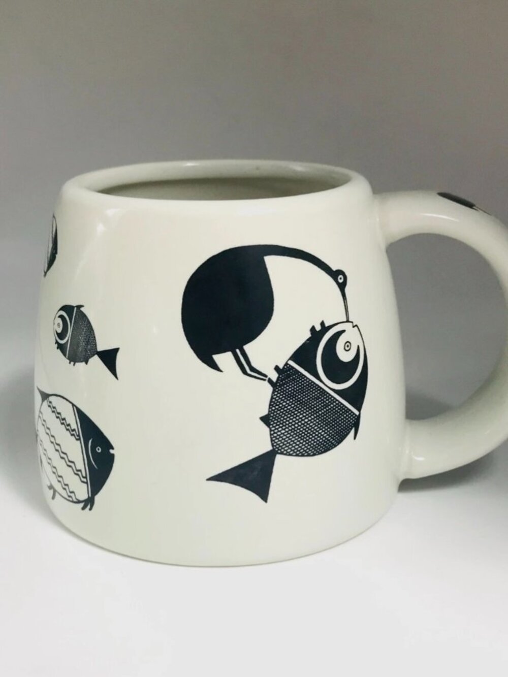 Vintage Coffee Mug Southwestern Design Animals Black and White